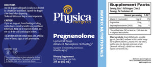 Pregnenolone Liposomal Drops by Physica Energetics Supplement Facts