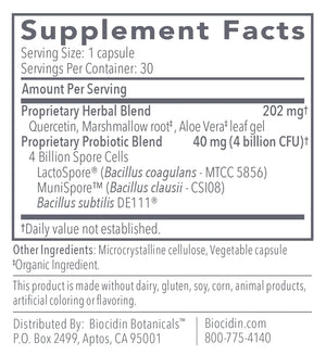 Proflora4R by Biocidin Botanicals Supplement Facts