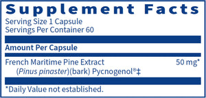 Pycnogenol by Klaire Labs Supplement Facts
