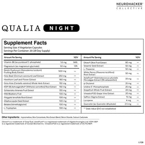 Qualia Night by Neurohacker Supplement Facts