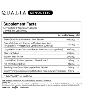 Qualia Senolytic by Neurohacker Supplement Facts