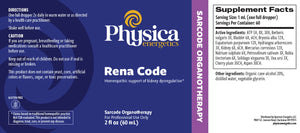 Rena Code by Physica Energetics Supplement Facts