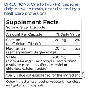 SAMe 200mg by Metabolic Maintenance Supplement Facts