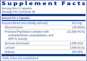 SIBB-Zymes by Klaire Labs Supplement Facts
