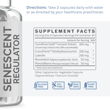 Senescent Regulator by InfiniWell Supplement Facts