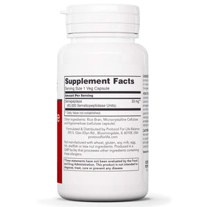 Serrapeptase by Protocol For Life Balance Supplement Facts