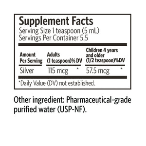 Bio-Active Silver Hydrosol Liquid by Argentyn 23 Supplement Facts