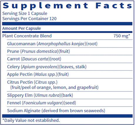 SpectraFiber by Klaire Labs Supplement Facts