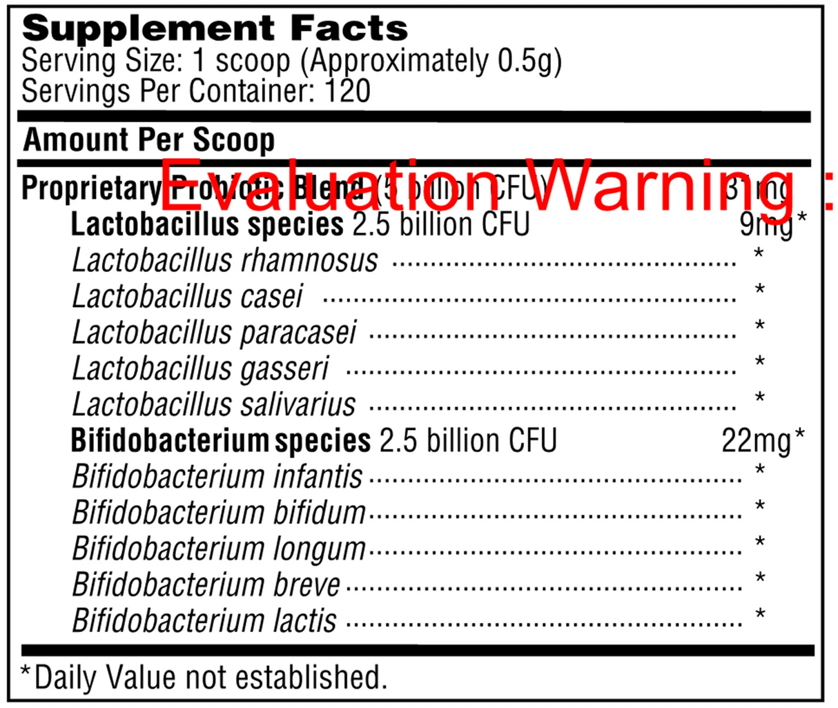 Ther-Biotic Baby by Klaire Labs Supplement Facts