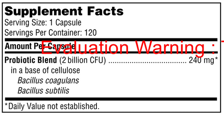 BioSpora by Klaire Labs Supplement Facts