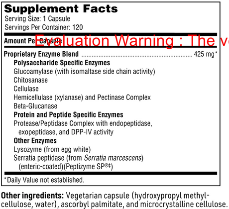 InterFase by Klaire Labs Supplement Facts