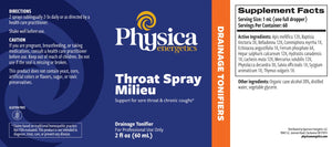 Throat Spray Milieu by Physica Energetics Supplement Facts