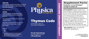 Thymus Code by Physica Energetics Supplement Facts