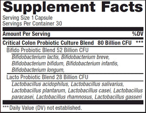 Ultimate FloraMax Critical Colon by Advanced Naturals Supplement Facts