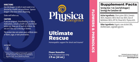 Ultimate Rescue by Physica Energetics Supplement Facts
