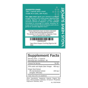 Vagus Nerve Support Soothing Digestive Aid by TJ Nutrition Supplement Facts