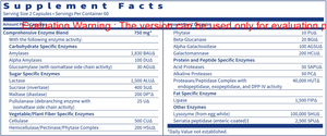 Vital-Zymes Complete by Klaire Labs Supplement Facts
