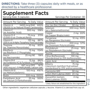 Vital Eyes Complete by Metabolic Maintenance Supplement Facts