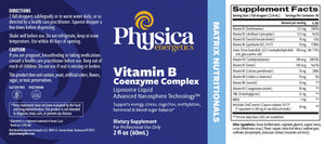 Vitamin B Coenzyme Complex Liposome by Physica Energetics Supplement Facts