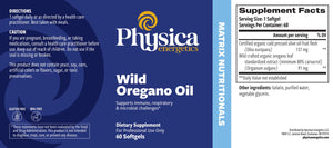 Wild Oregano Oil by Physica Energetics Supplement Facts