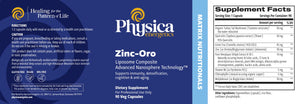 ZINC-ORO by Physica Energetics Supplement Facts