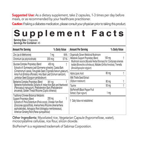 ecoMetabolic by EcoNugenics Supplement Facts