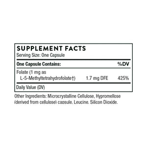 5-MTHF 1 mg by Thorne Supplement Facts