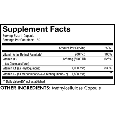 ADK Vitamins by Codeage Supplement Facts