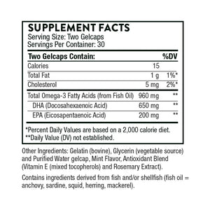 Advanced DHA by Thorne Supplement Facts