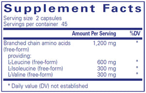 BCAA Capsules by Pure Encapsulations Supplement Facts