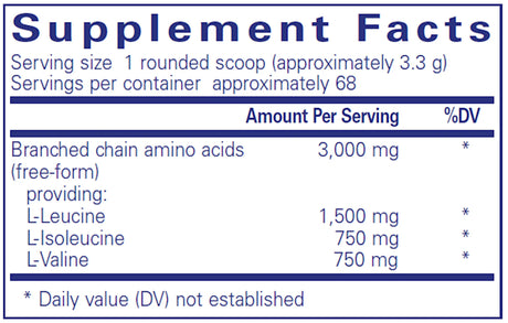 BCAA Powder by Pure Encapsulations Supplement Facts