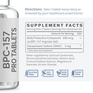 BPC-157 Pro Tablets - 500mcg by InfiniWell Supplement Facts