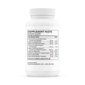 Basic Nutrients 2/day by Thorne Bottle Supplement Facts