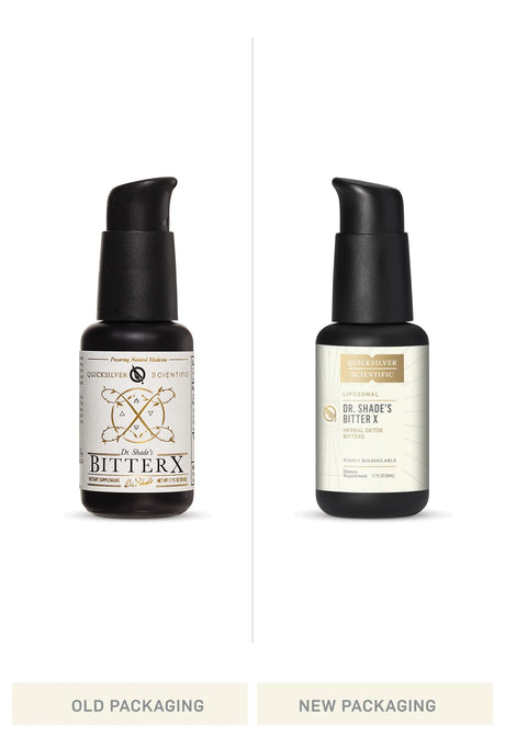 Dr. Shade's Bitter X by Quicksilver Scientific Old vs New Bottle Comparison