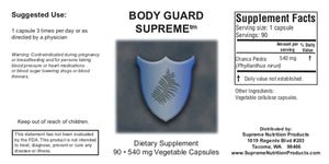 Body Guard Supreme by Supreme Nutrition Supplement Facts