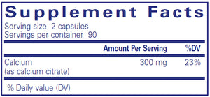 Calcium Citrate by Pure Encapsulations Supplement Facts