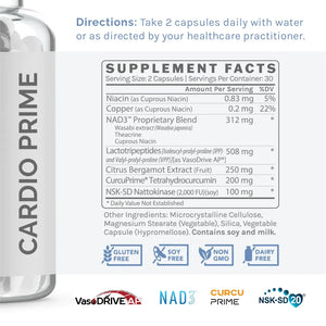 Cardio Prime+ by InfiniWell Supplement Facts