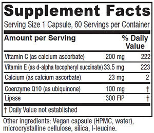 CoQ10 Extra 100mg by Vitanica Supplement Facts