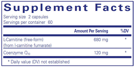 CoQ10 l-Carnitine Fumarate by Pure Encapsulations Supplement Facts