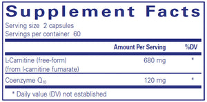 CoQ10 l-Carnitine Fumarate by Pure Encapsulations Supplement Facts