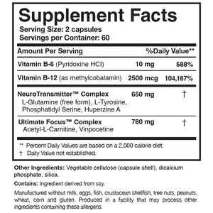 CogniCare by Researched Nutritionals Supplement Facts