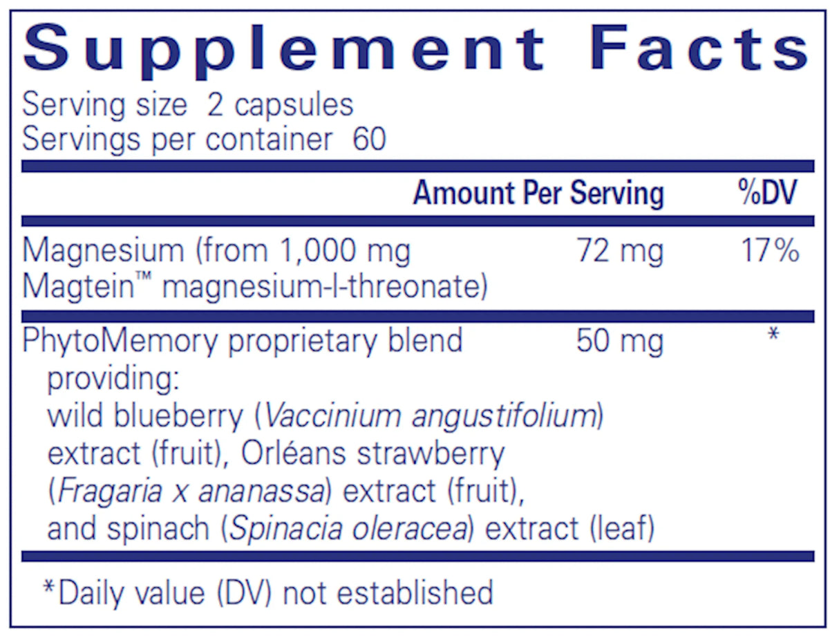CogniMag by Pure Encapsulations Supplement Facts