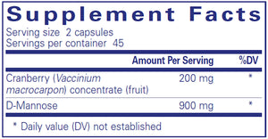Cranberry/d-Mannose by Pure Encapsulations Supplement Facts