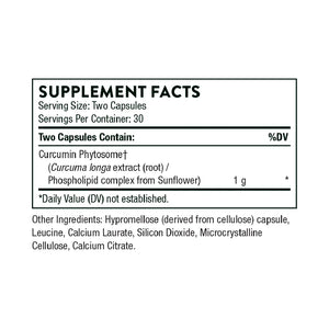 Curcumin Phytosome by Thorne Supplement Facts