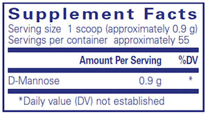 D-Mannose Powder by Pure Encapsulations Supplement Facts