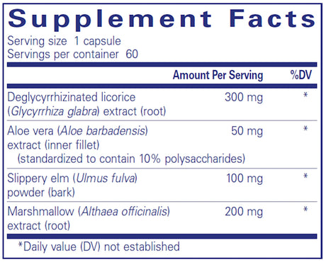 DGL Plus by Pure Encapsulations Supplement Facts