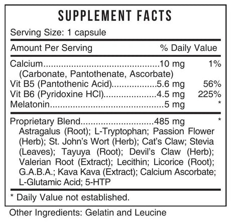 DREM Sleep Aid by Systemic Formulas Supplement Facts