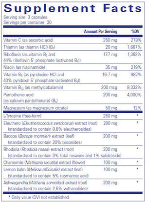 Daily Stress Formula by Pure Encapsulations Supplement Facts