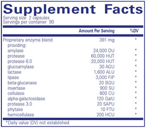 Digestive Enzymes Ultra by Pure Encapsulations Supplement Facts