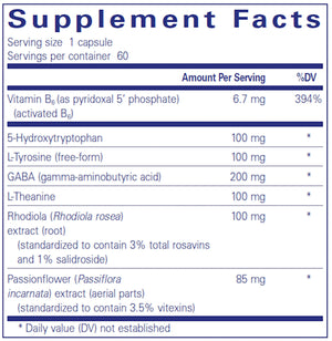 Emotional Wellness by Pure Encapsulations Supplement Facts